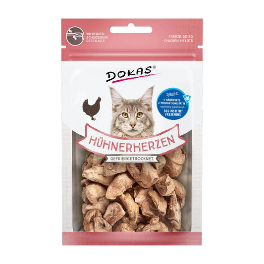 Dokas Katzensnack Hühnerherzen, gefriergetrocknet